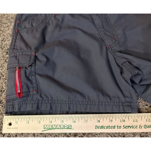 O’Neill Cargo Shorts Juniors 3 Gray Red Surf West Coast Beach Style Low Rise Y2K - Picture 12 of 13